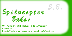 szilveszter baksi business card